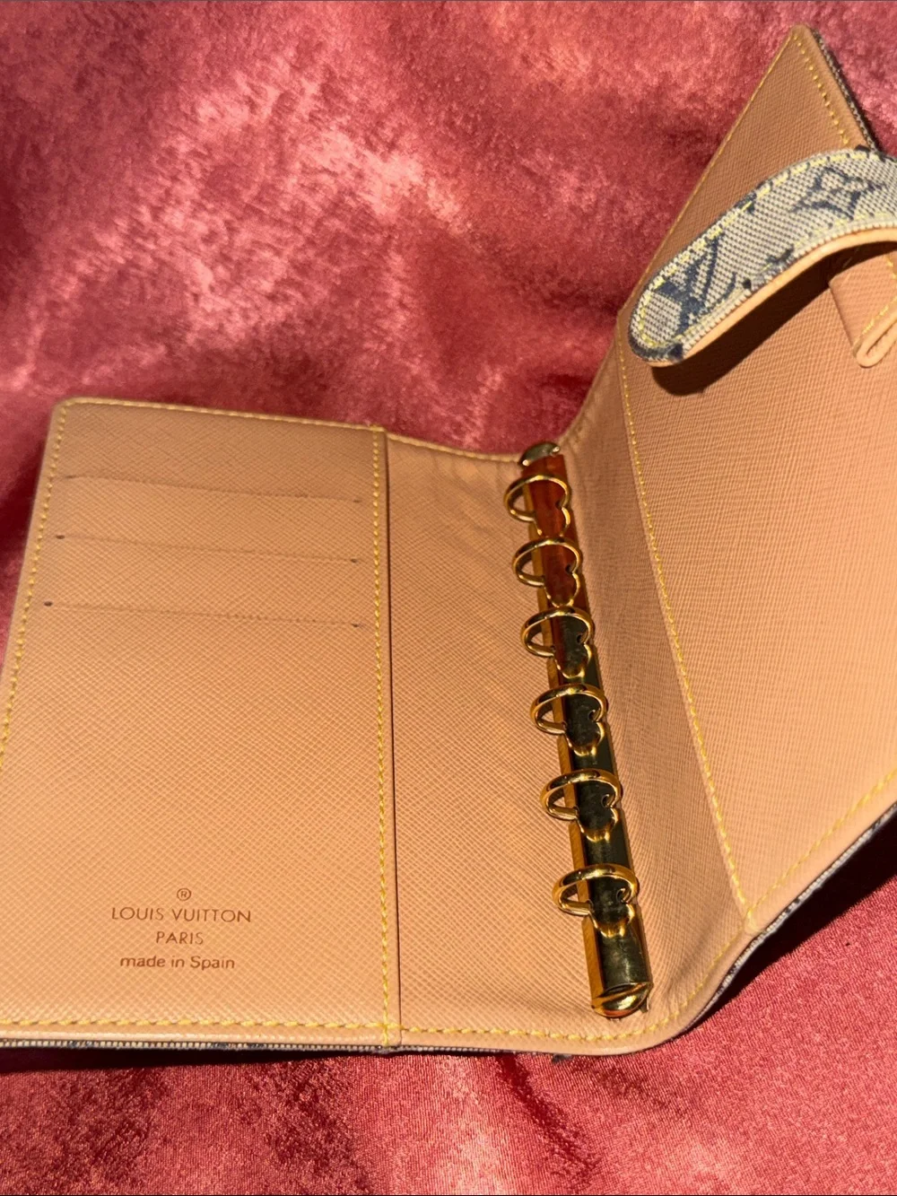 Louis Vuitton Beige and Black Mini Lin Monogram Agenda Cover